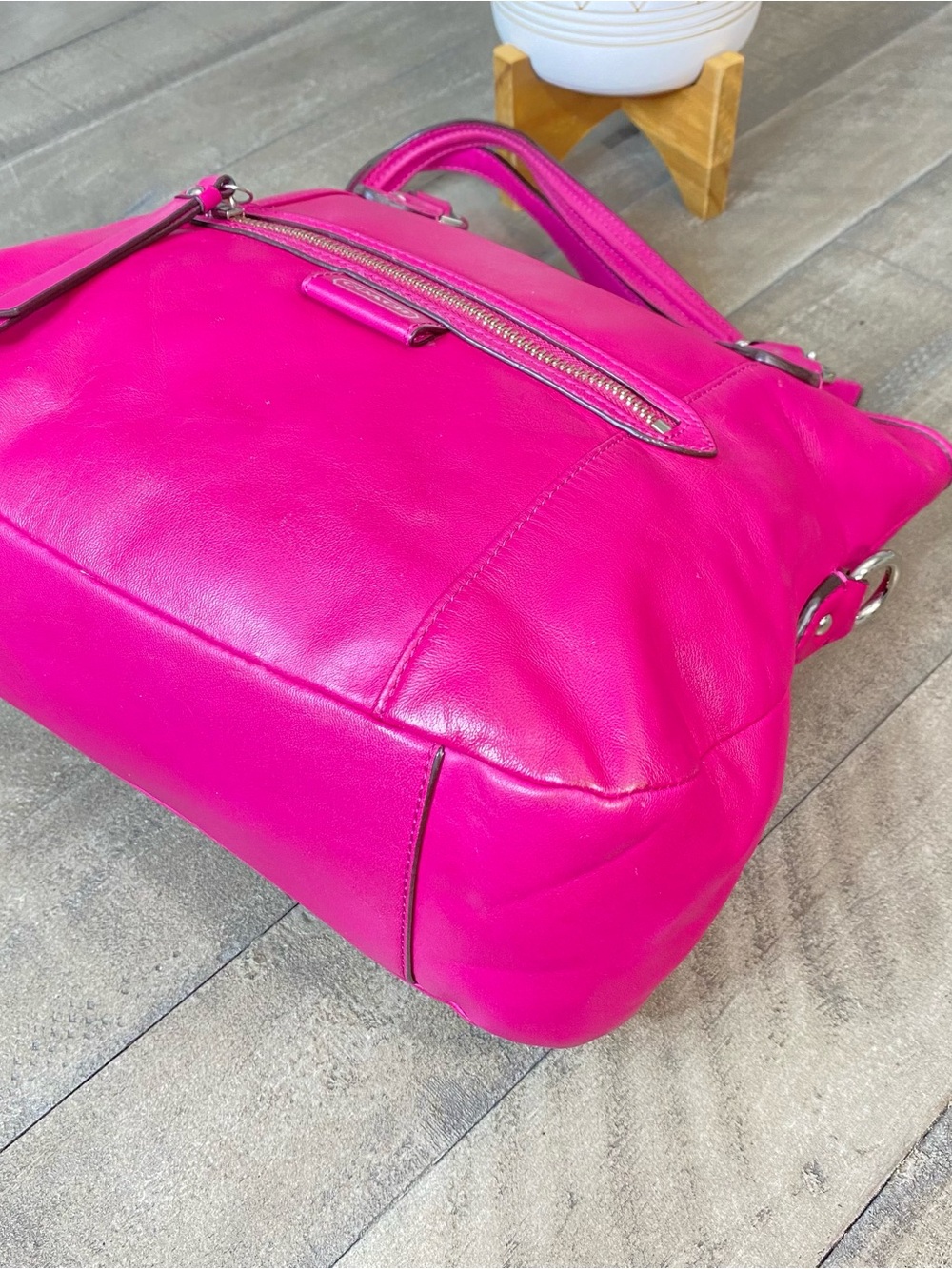 Coach Daisy Mia Leather Convertible Crossbody Tote Bag Pink Magenta F23901 - Picture 8 of 12